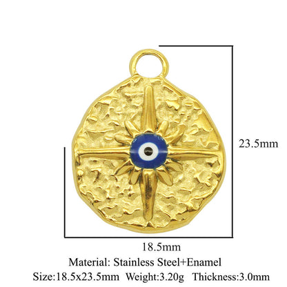 3 pcs/bag stainless steel round eye pendant