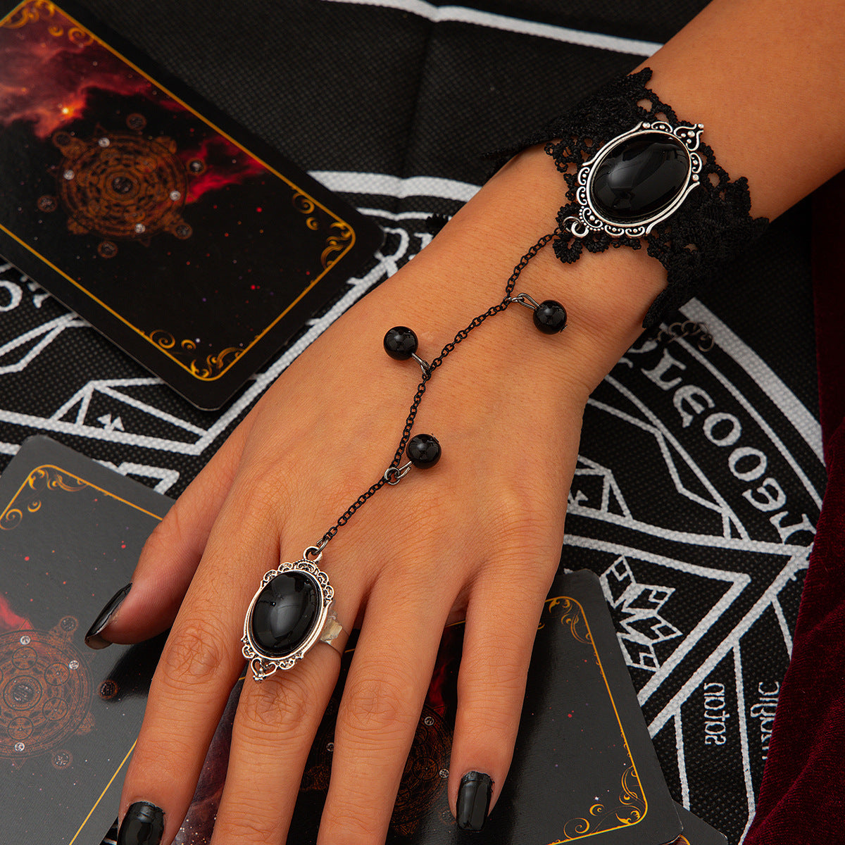 Halloween Lace Alloy Finger Bracelet