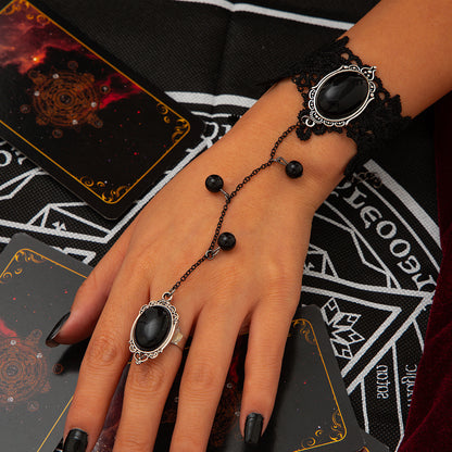 Halloween Lace Alloy Finger Bracelet