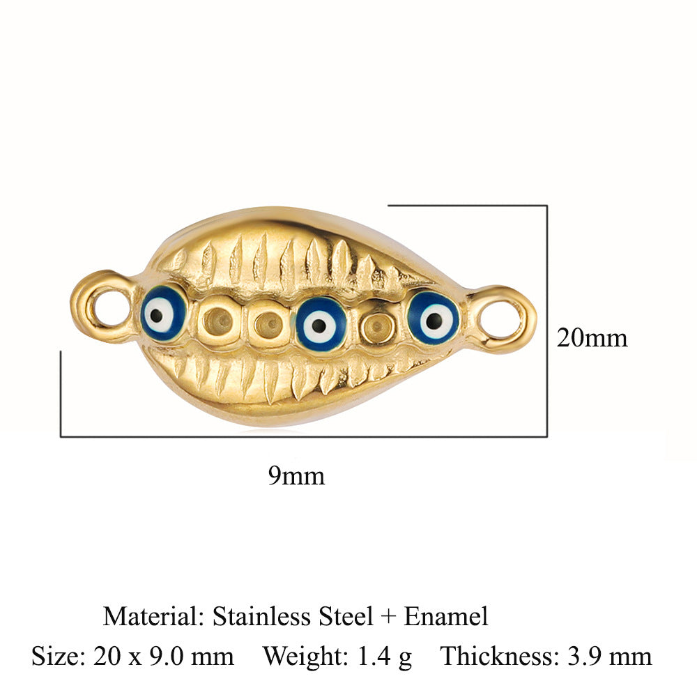 Colgante de acero de titanio con forma de tótem facial, accesorios de acero inoxidable con doble orificio 