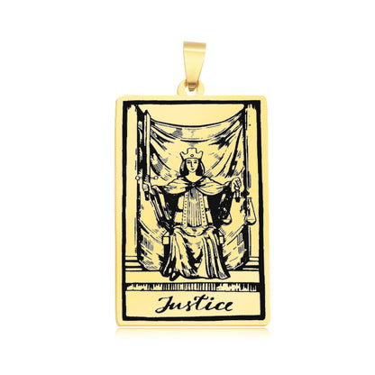 5 pcs/pack, gold tarot titanium steel pendant.