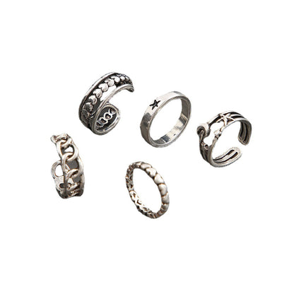 Five-pointed star ring set