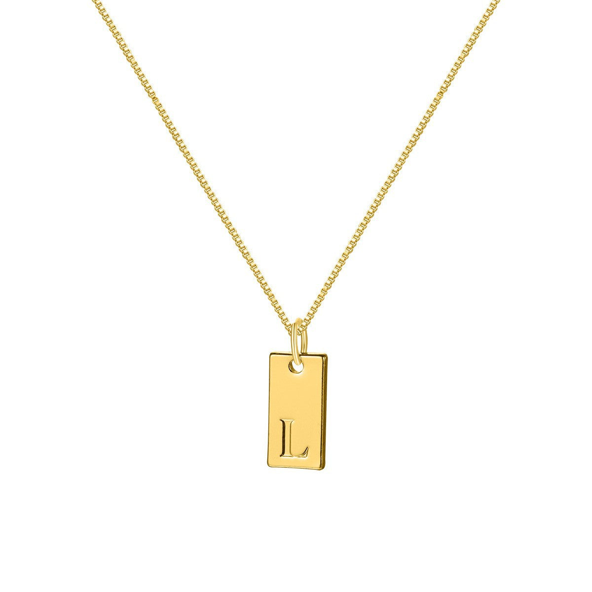Box Chain Initial Necklace