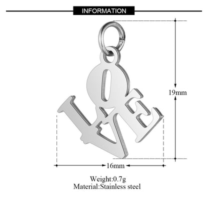 5 pcs/titanium steel pendant LOVE pentagram elephant cat