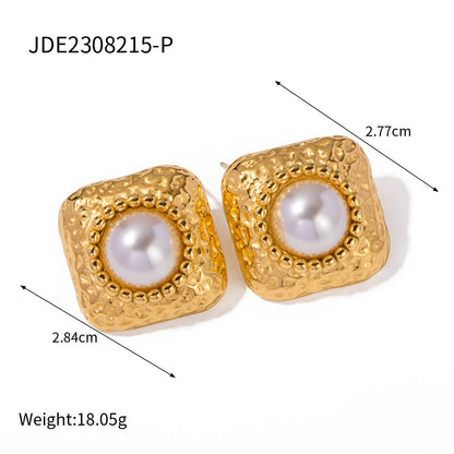 Hammered Square Earrings