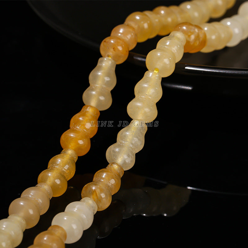 Golden silk jade loose bead gourd vase shaped special-shaped