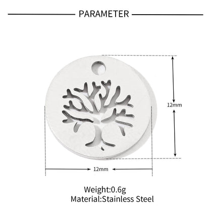 20 pcs/pack Flower Life Tree Hand Titanium Steel Pendant