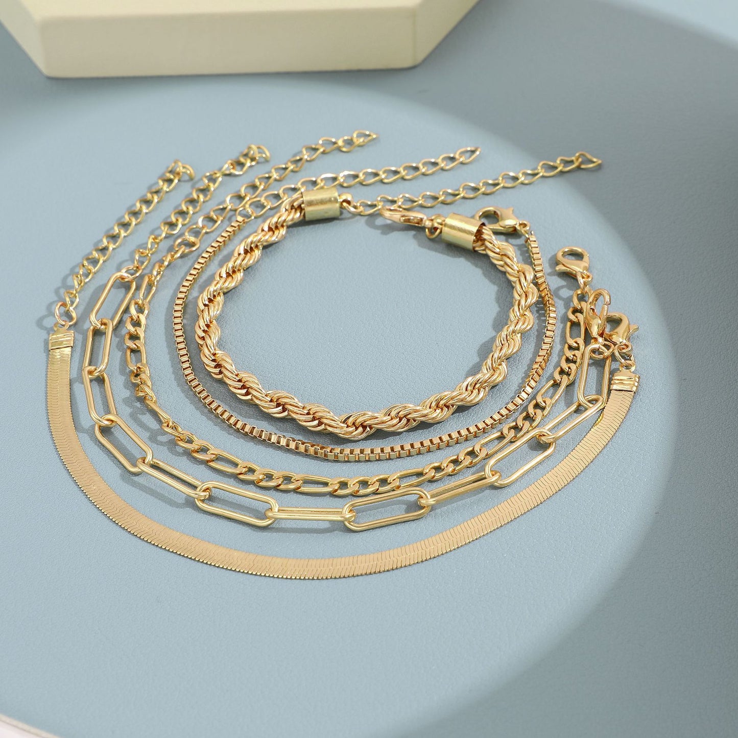 Multi-layer Snake Bone Chain Bracelet Set (5 pcs)