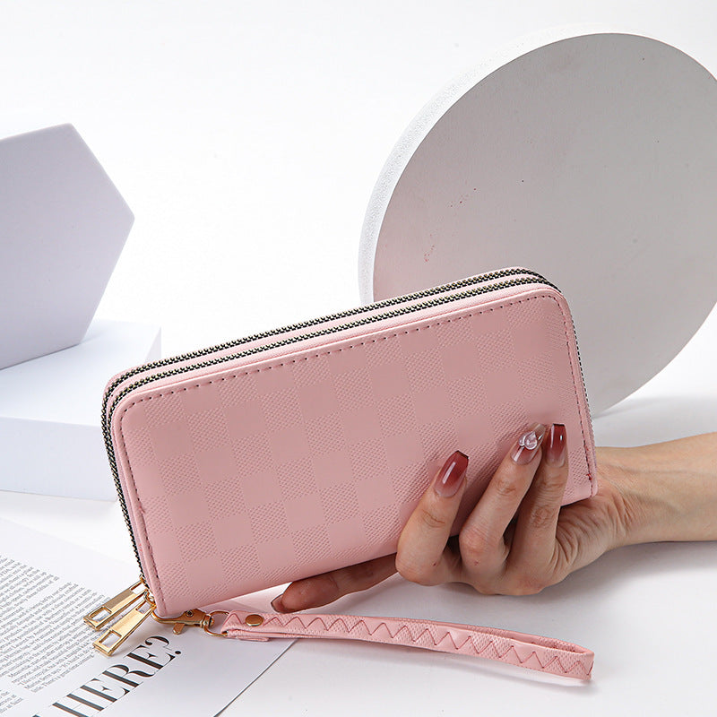 Atmospheric Double Zipper Clutch Bag Wallet