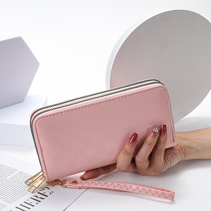 Atmospheric Double Zipper Clutch Bag Wallet