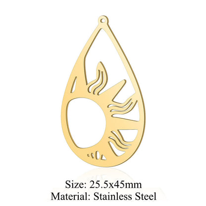 5 pcs/pack, water drop sun titanium steel pendant.