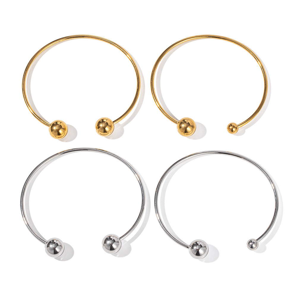 Stainless steel open ball bracelet