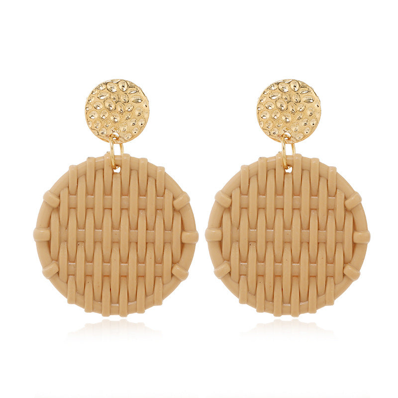 Double round love pentagram acrylic earrings