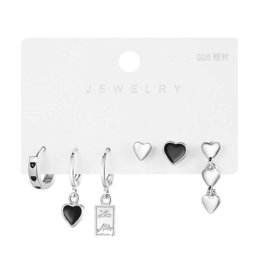 Ins Love Ring & Ear Buckle Set