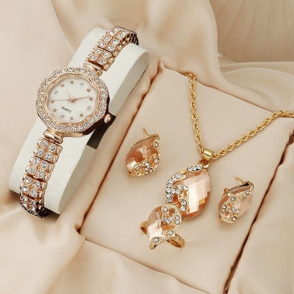 Alloy quartz watch jewelry set