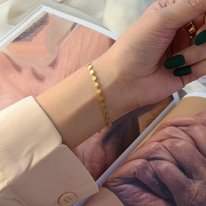 Disc split pattern titanium steel necklace