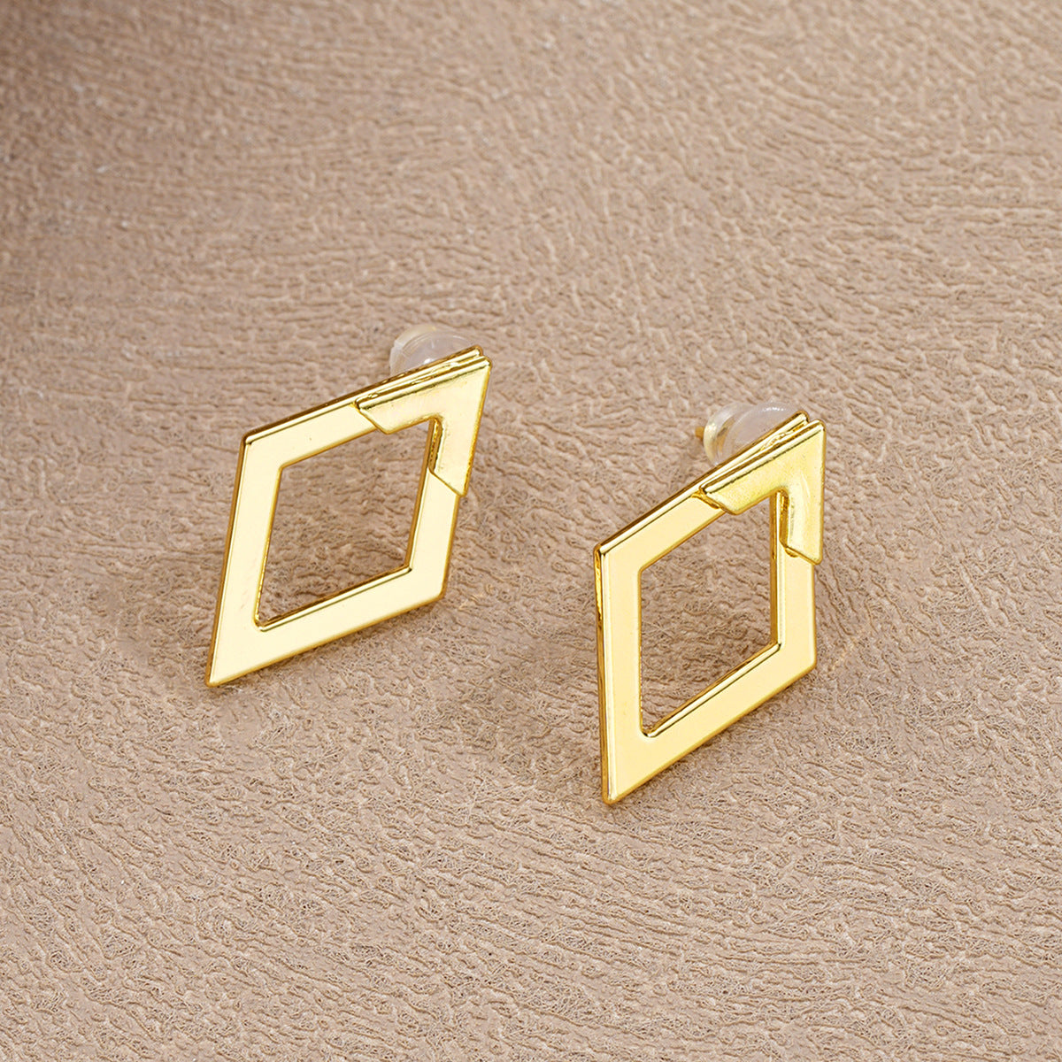 Geometric Hollow Rhombus Earrings