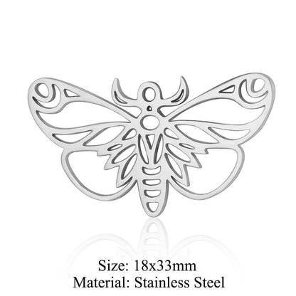 5 pcs/bag wings butterfly titanium steel pendant moth DIY