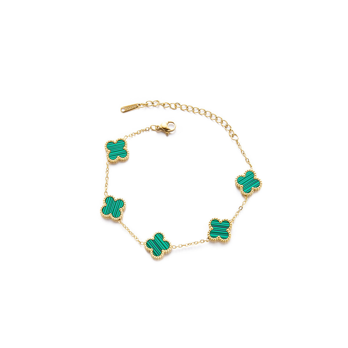 18K Gold Double-Sided Four-Leaf Clover Bracelet — High Color Retention