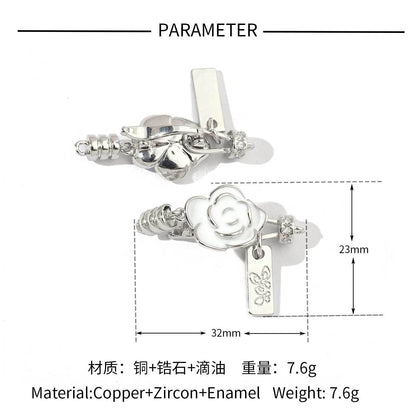 18K gold-coated rose copper zircon detachable connecting buckle