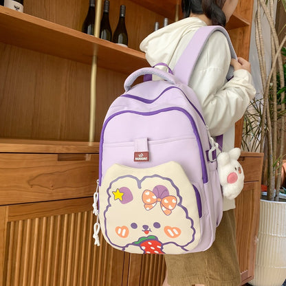 Backpack with cute print and large capacity