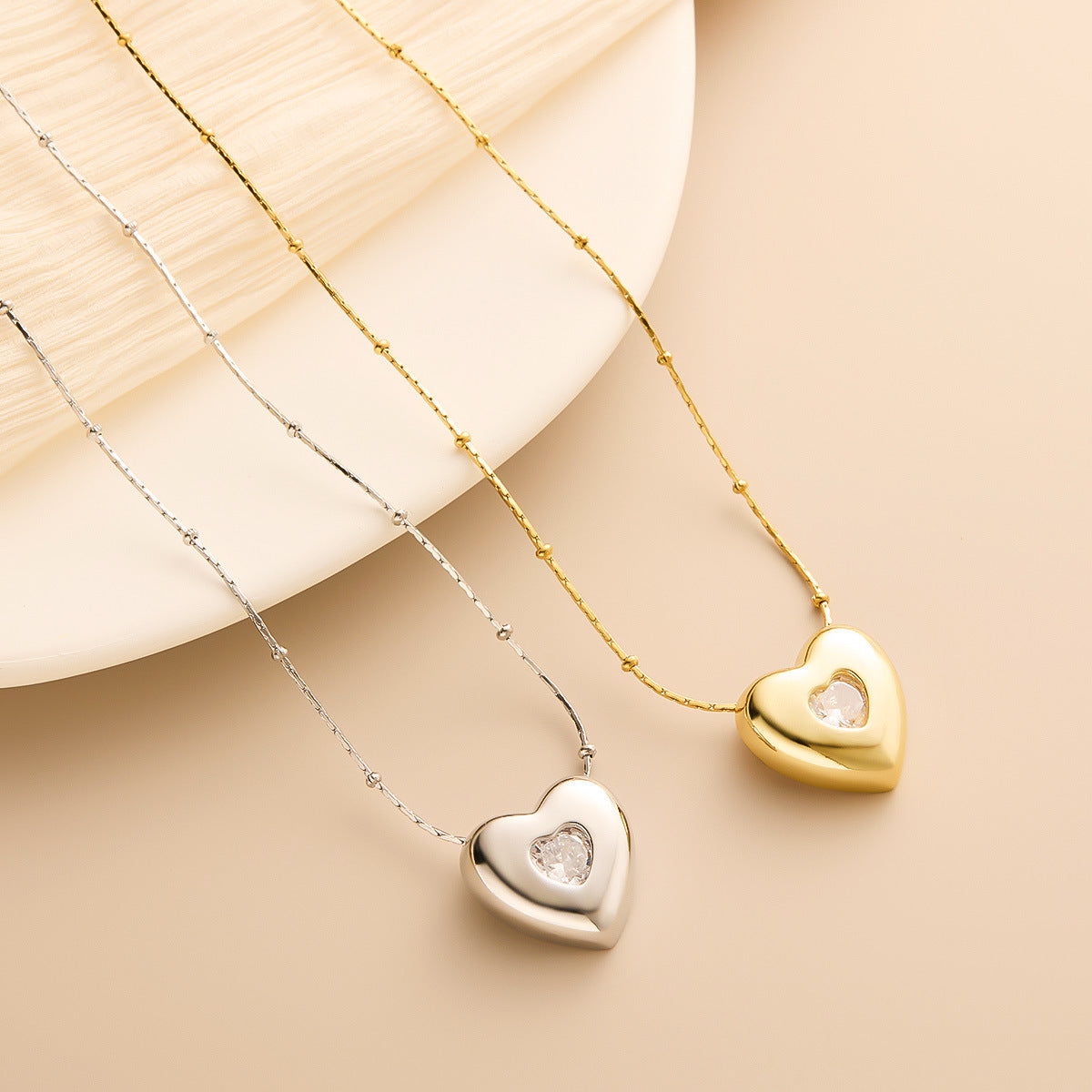 Love-Shaped Titanium Steel Clavicle Necklace