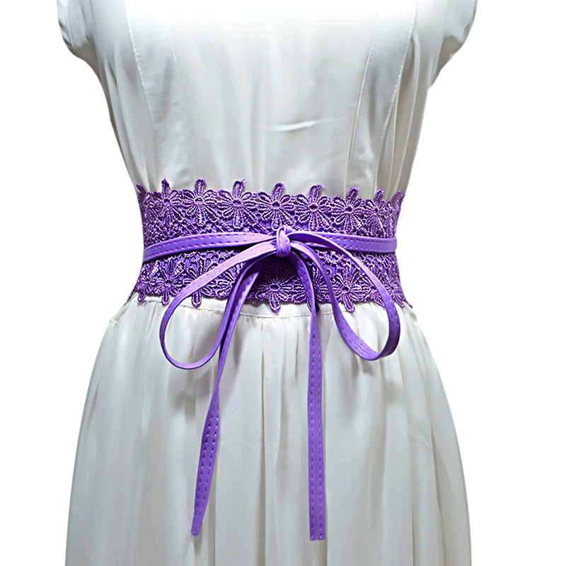 15-Color lace wide belt