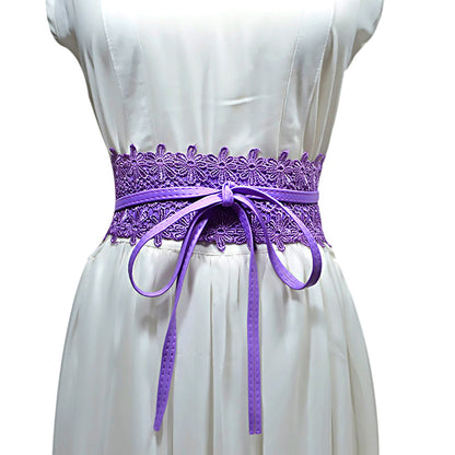 15-Color lace wide belt
