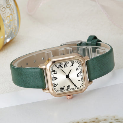 Square Watch Dial Belt Women's Jewelry Set