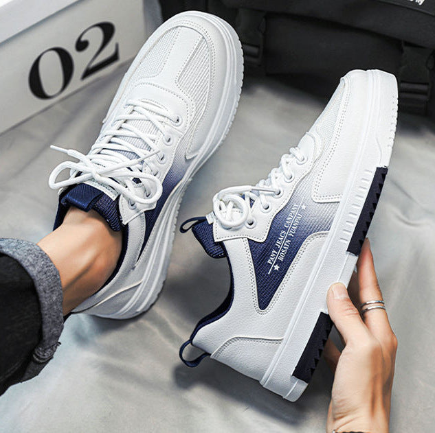 Breathable Mesh High-Top White Shoes