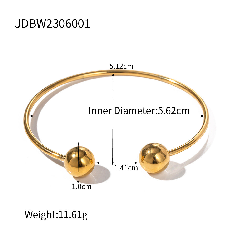 Stainless steel open ball bracelet