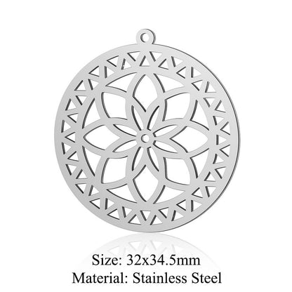 5pcs/pack of ginkgo biloba titanium steel pendant