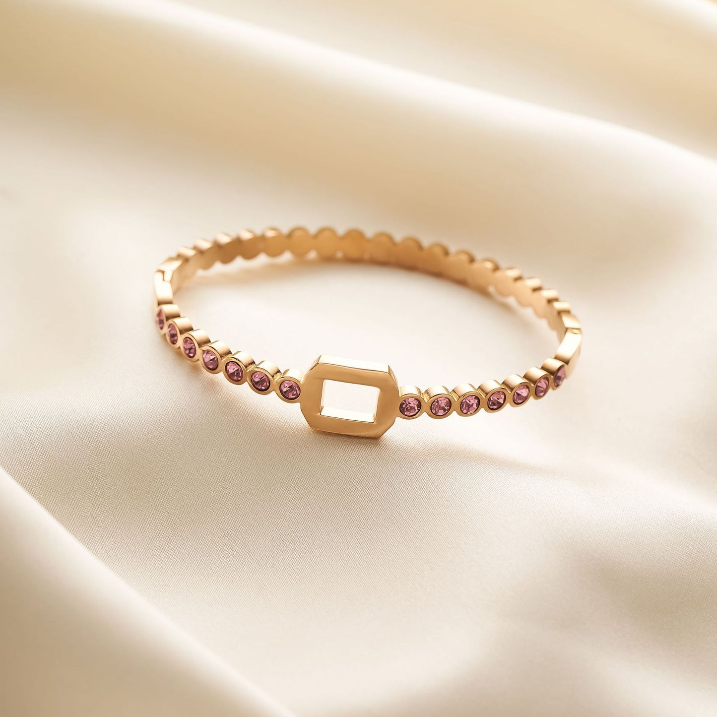 18K Gold Honeycomb Diamond Bracelet