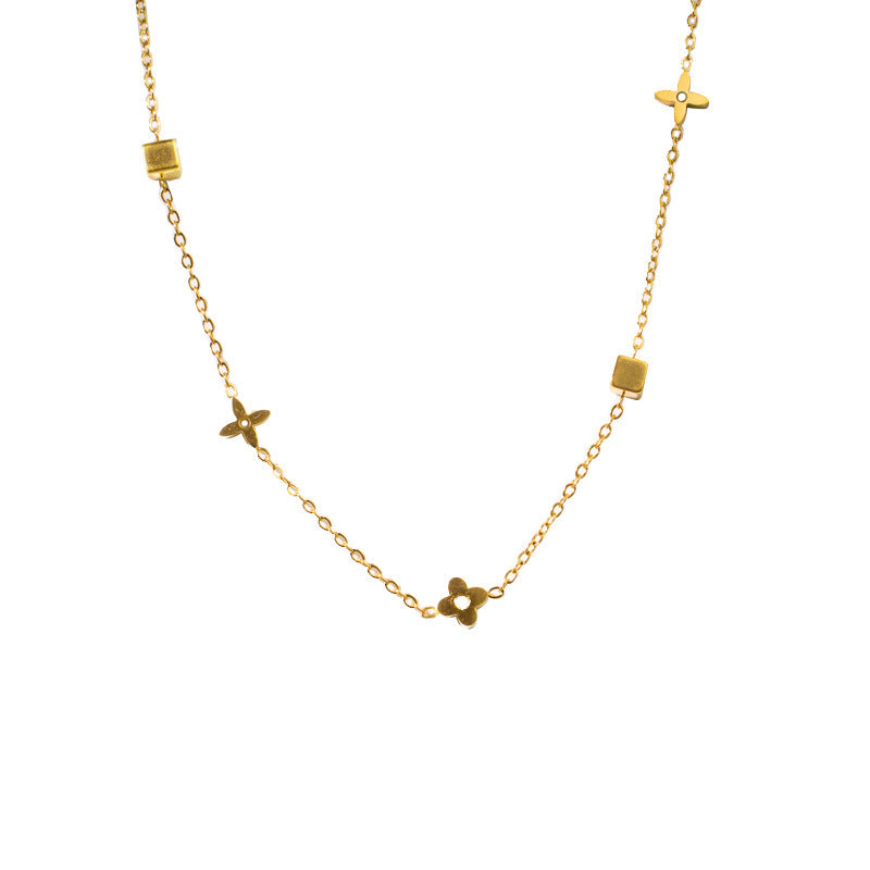 Women's Gold Titanium Steel Clavicle Necklace — Light Luxury