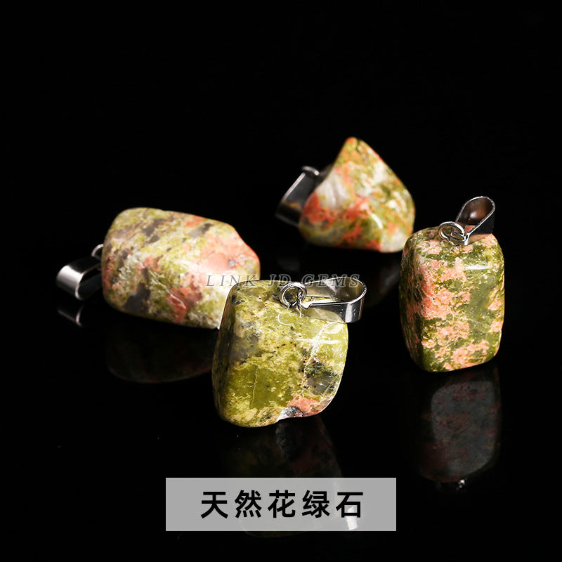 Amethyst rough stone square pendant.