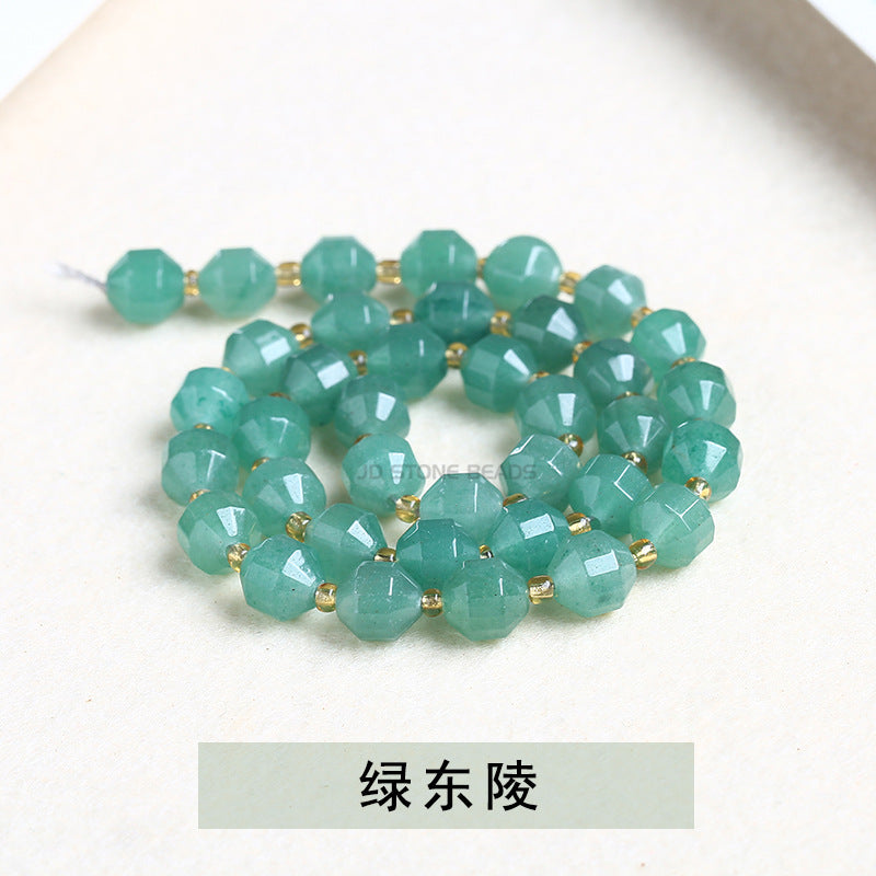 Crystal agate cut olive beads loose beads