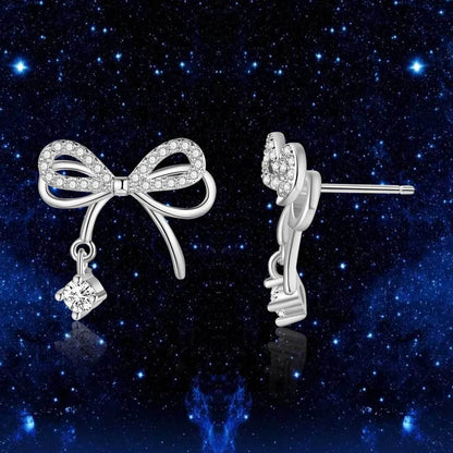 Copper inlaid 5A zircon butterfly dream stud earrings