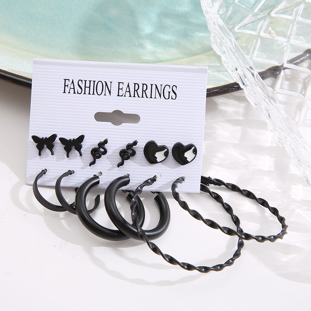 Geometric Butterfly Snake Earrings
