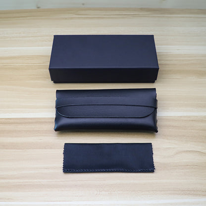 Estuche blando de cuero blanco para gafas 