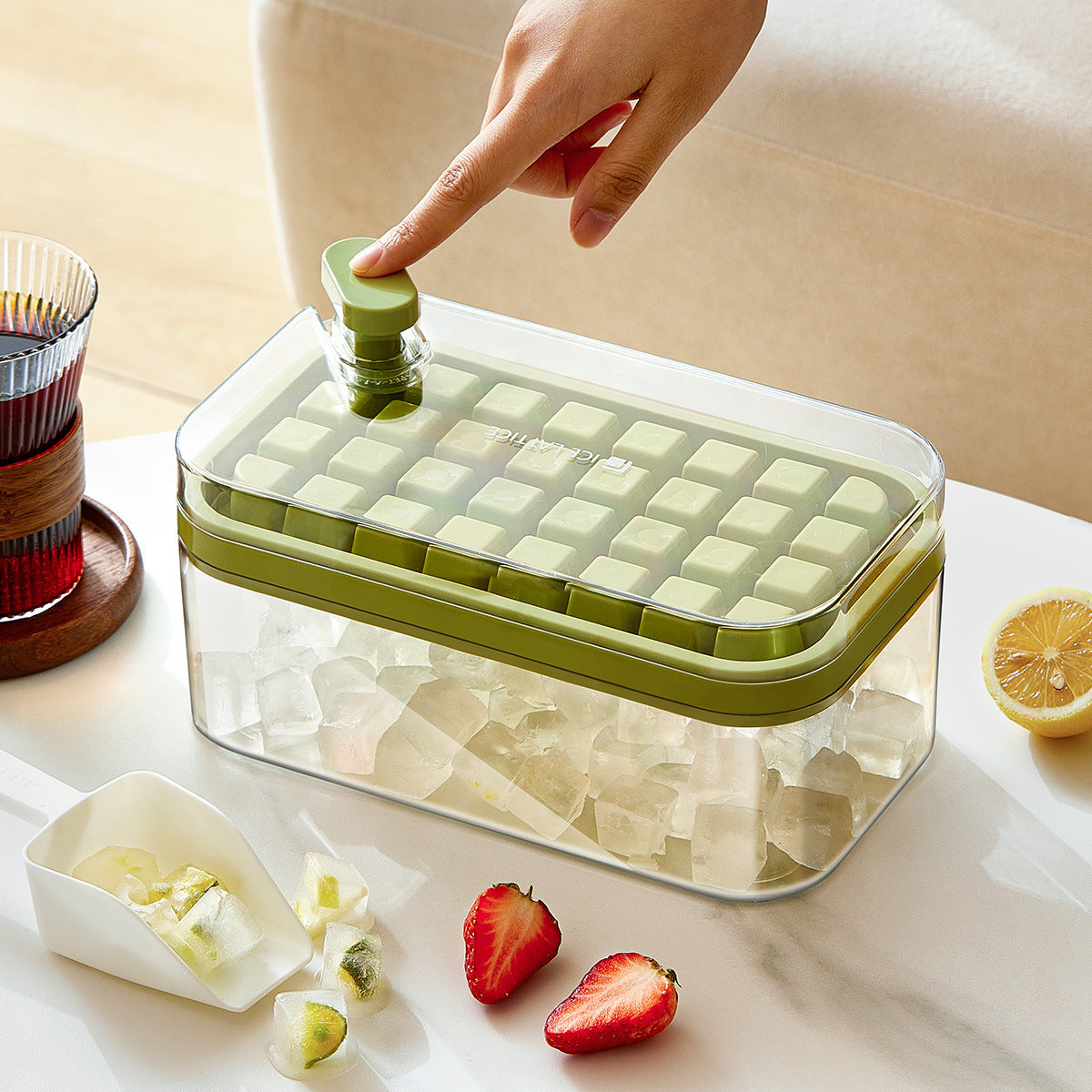 One-touch ice tray