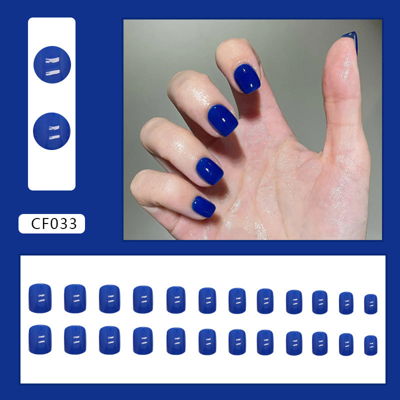 Blue Short Square Fashionable Nails