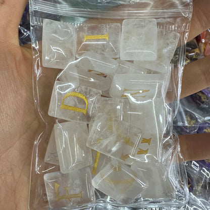 Crystal rectangular 26 English letters carved ornaments