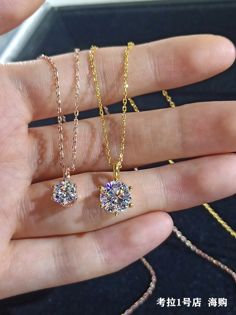 Korean-Style Zircon Titanium Steel Collarbone Necklace