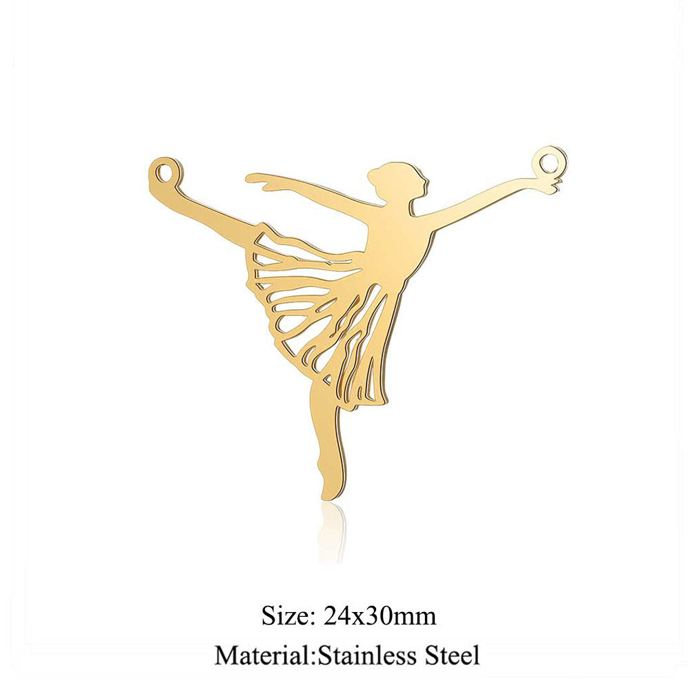 5 pcs/titanium steel large pendant flower diamond conch