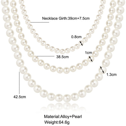 Three-layer clavicle chain vintage necklace Baroque necklace