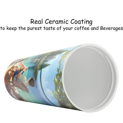 500Ml Stainless Steel Straw Cup