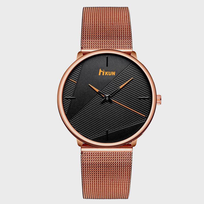 British style men's casual mesh belt watch