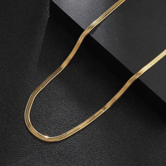 Paquete de 100 cadenas de acero de titanio de 3 mm y oro de 18 quilates, 45 + 5 cm 