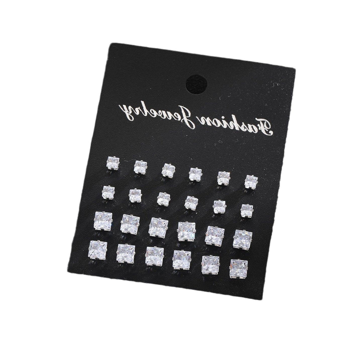 12-Piece Zircon Stud Earring Set