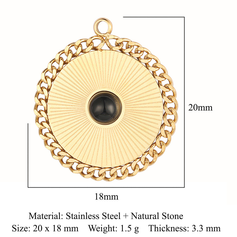 Accessories African jade stainless steel pendant